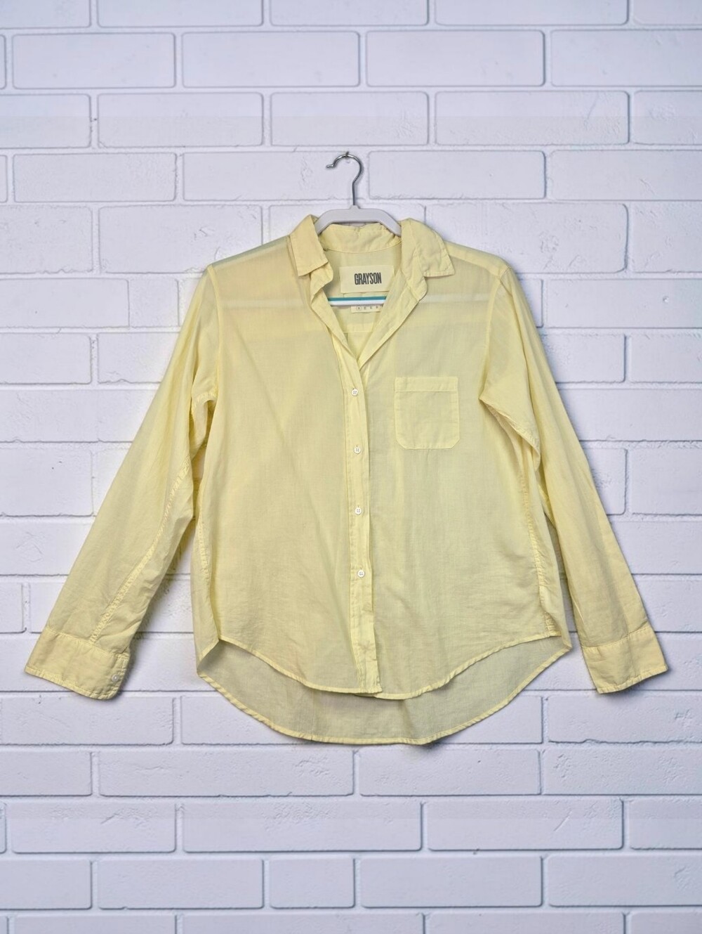 Grayson The Hero Cotton Light Yellow Shirt Size 1 / Small By Frank & Eileen - Picture 1 of 15